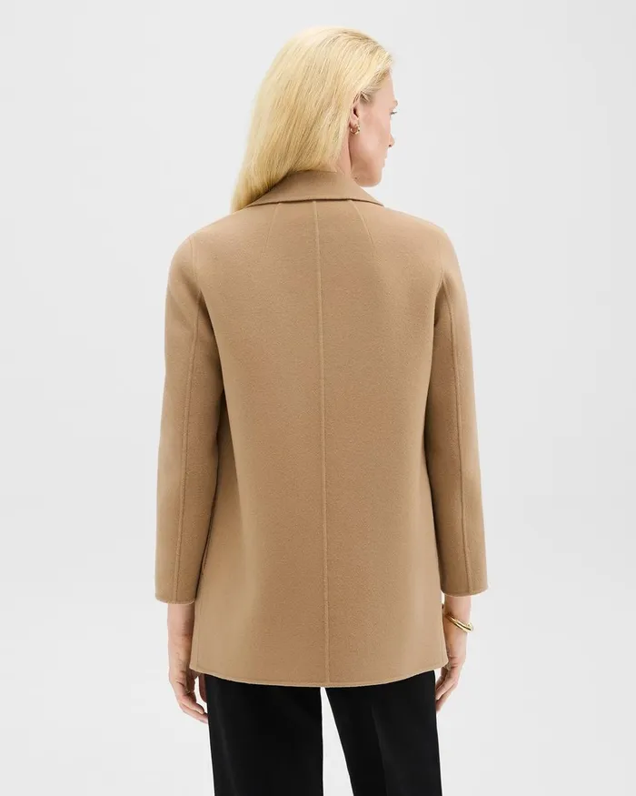 Women Outerwear Theory Clairene Jacket In DoubleFace WoolCashmere New Camel