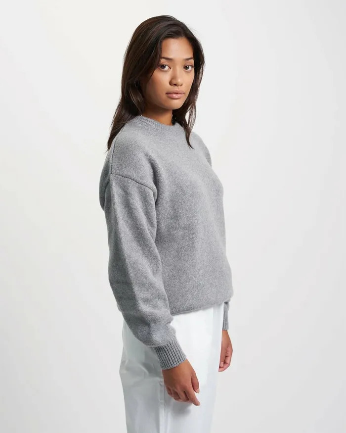 Women Oversized Merino Wool Crew Burned Yellow Colorful Standard Knit Sweaters