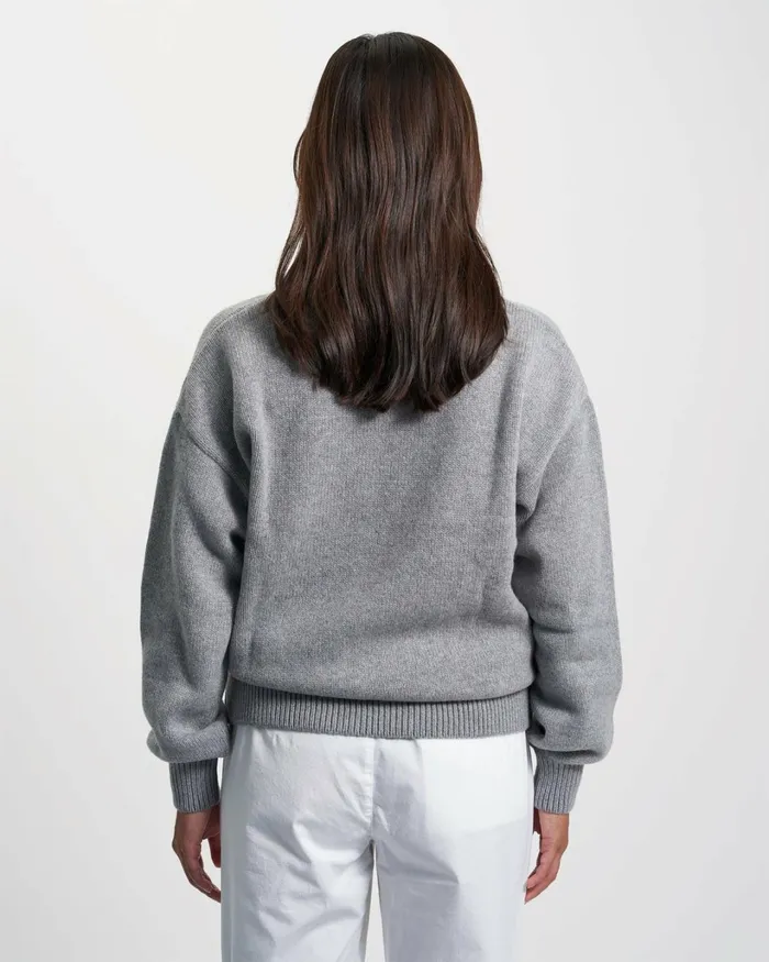 Women Oversized Merino Wool Crew Burned Yellow Colorful Standard Knit Sweaters