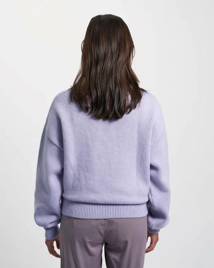 Women Oversized Merino Wool Crew Dusty Olive Colorful Standard Knit Sweaters