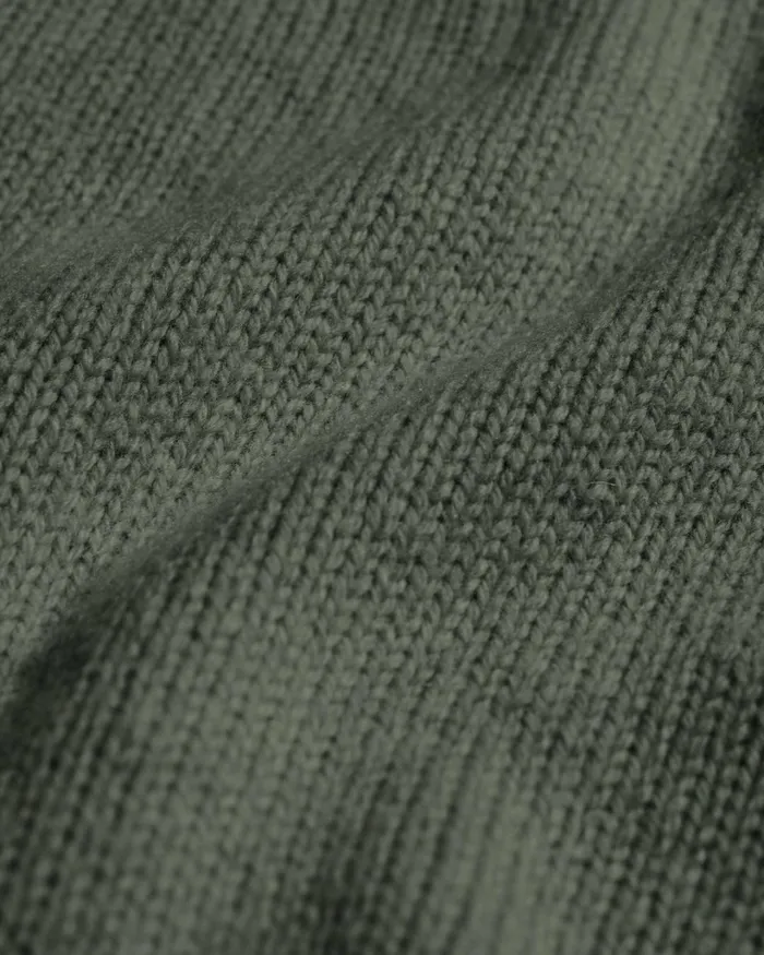 Women Oversized Merino Wool Crew Dusty Olive Colorful Standard Knit Sweaters