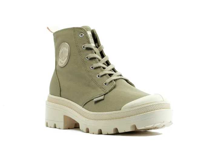Women PALLABASE TWILL Dune PALLADIUM Heel Boots Women PALLABASE TWILL Dune PALLADIUM Heel Boots