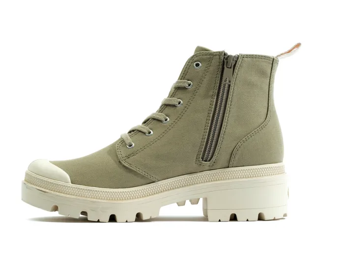 Women PALLABASE TWILL Dune PALLADIUM Heel Boots Women PALLABASE TWILL Dune PALLADIUM Heel Boots