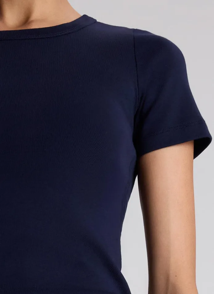 Women Paloma Cotton Rib Baby Tee Maritime Navy ALC Tops