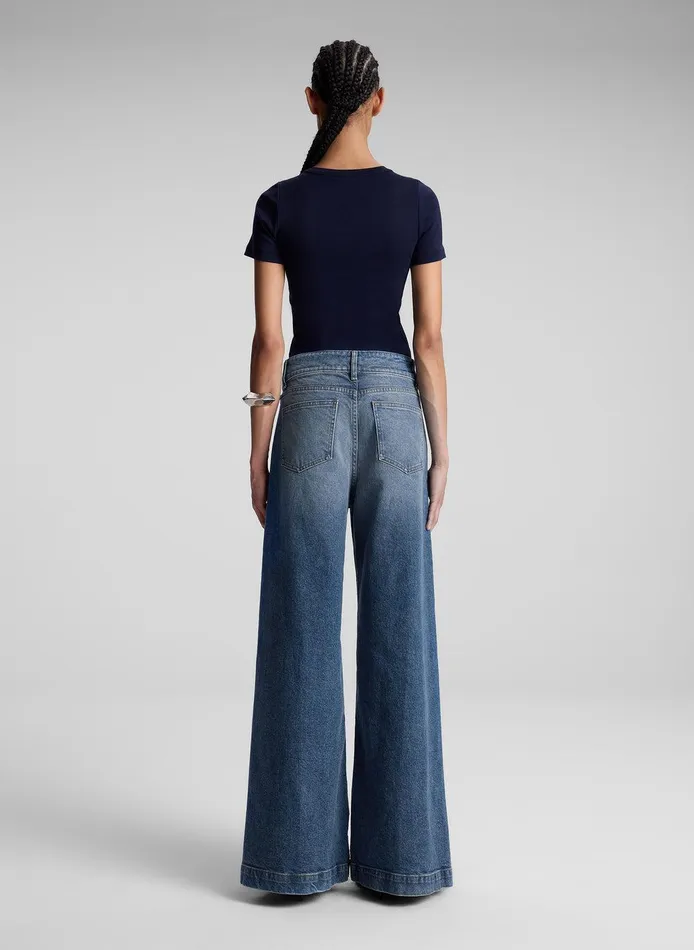 Women Paloma Cotton Rib Baby Tee Maritime Navy ALC Tops
