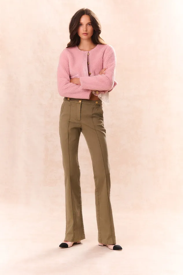 Women Pants and Shorts LoveShackFancy Costella Tailored Pant Olive