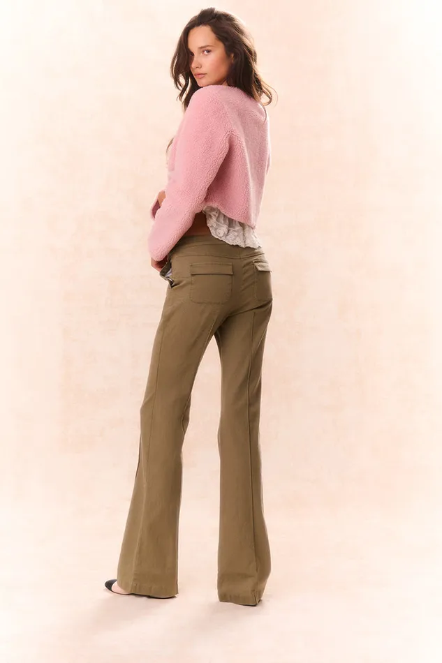 Women Pants and Shorts LoveShackFancy Costella Tailored Pant Olive