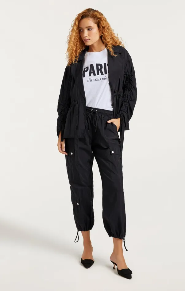 Women Pants Cinq Sept Nitsan Parachute Pant Black