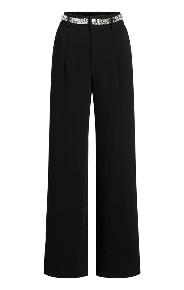 Women Pants Cinq Sept Rhinestone Chain Genna Pant Black