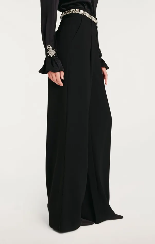 Women Pants Cinq Sept Rhinestone Chain Genna Pant Black