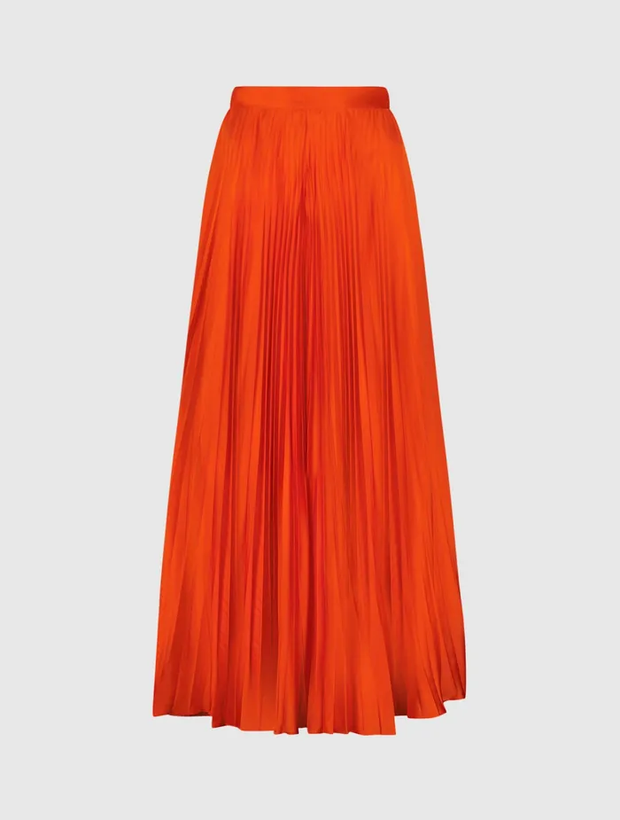 Women Pants Mac Duggal Pleated Charmeuse Wide Leg Pants Sunset