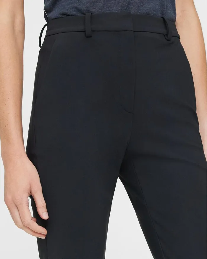 Women Pants Theory Cropped HighWaist Pant In Precision Ponte Black