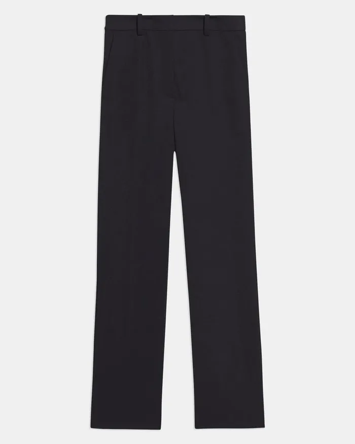 Women Pants Theory Cropped HighWaist Pant In Precision Ponte Black