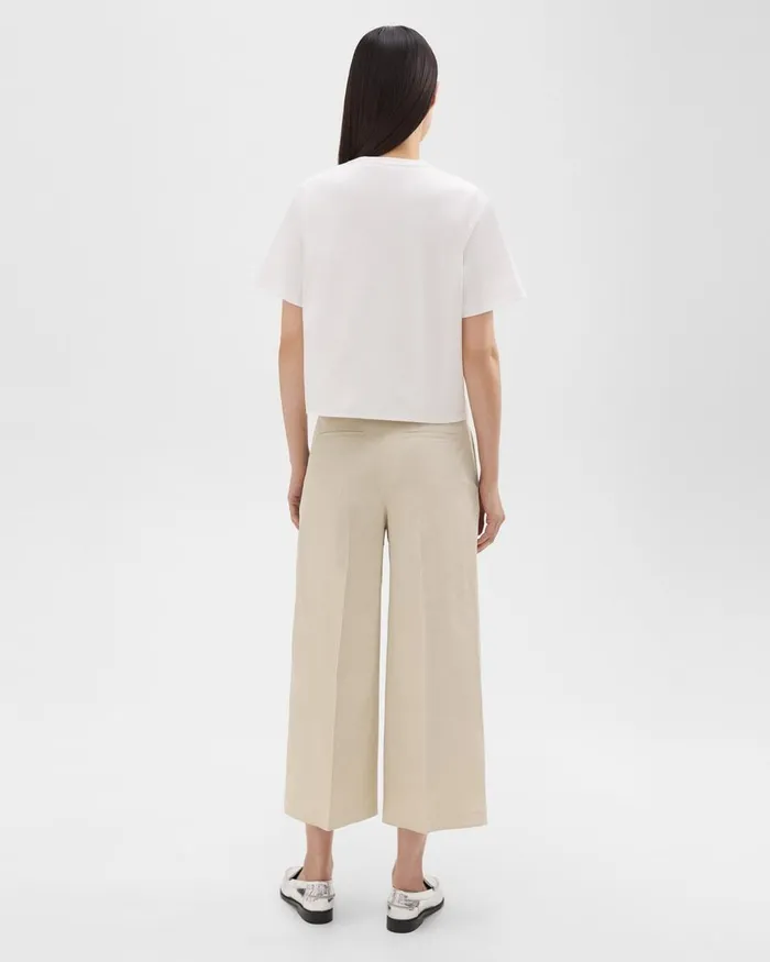 Women Pants Theory Cropped WideLeg Pant In Good Linen Straw