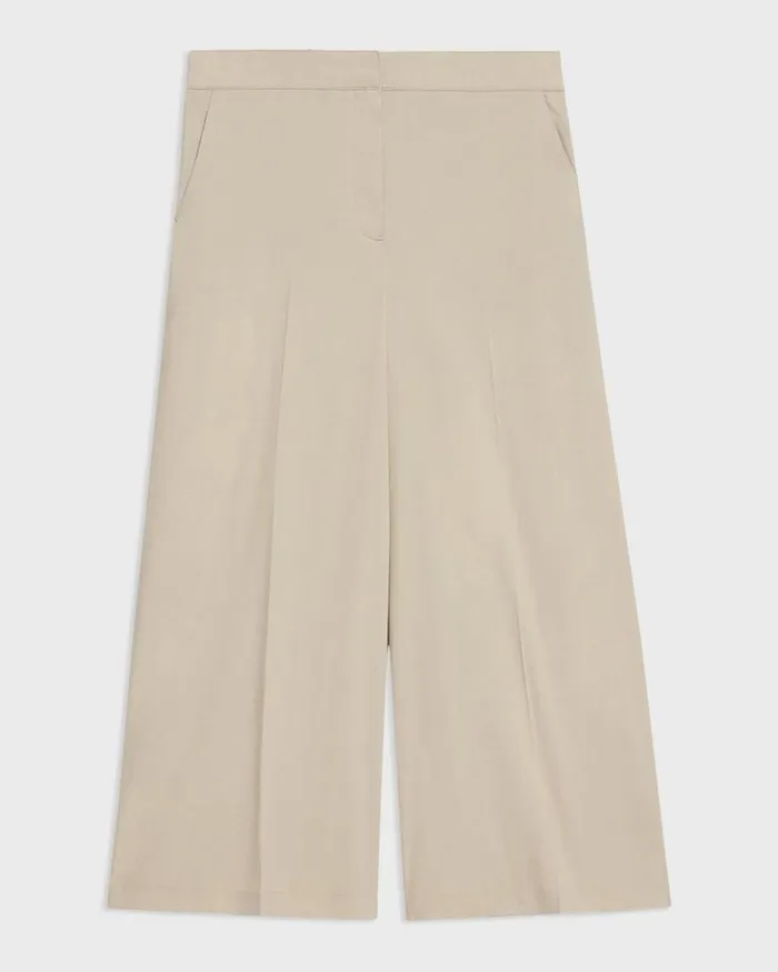 Women Pants Theory Cropped WideLeg Pant In Good Linen Straw