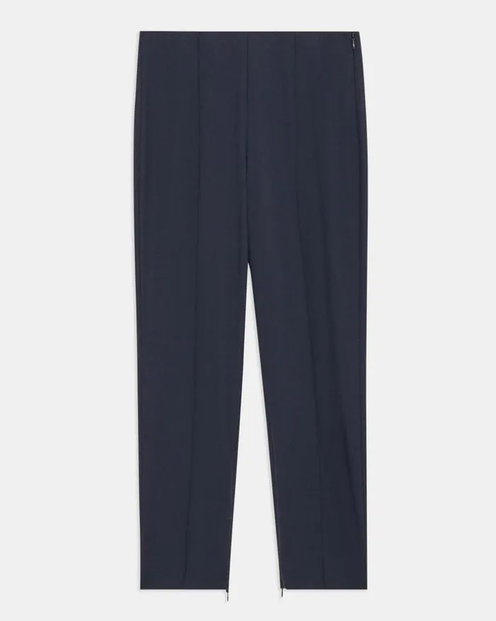Women Pants Theory Pintucked Slim Pant In Good Wool Nocturne Navy