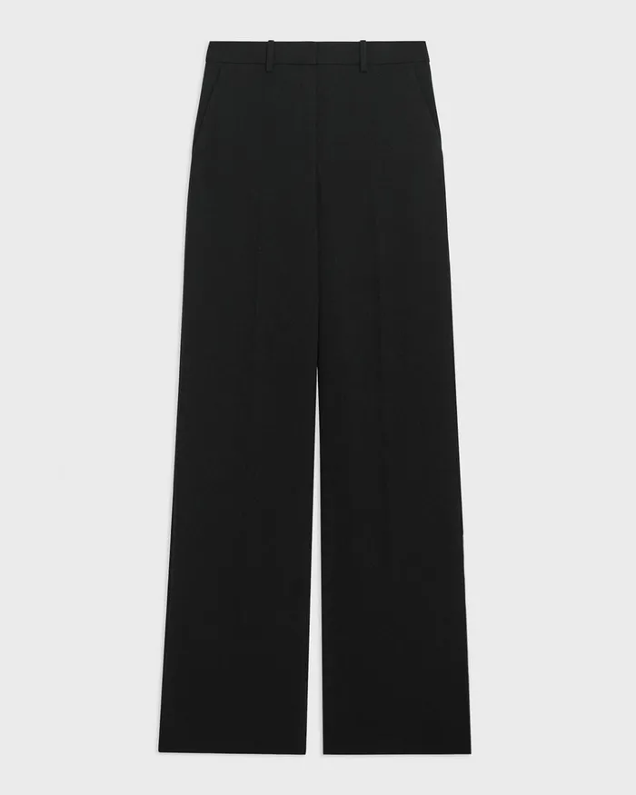 Women Pants Theory Relaxed Straight Pant In Admiral Crepe Black