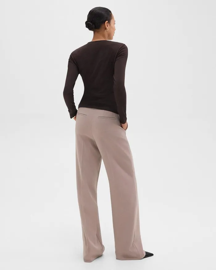 Women Pants Theory Relaxed Straight Pant In Admiral Crepe Cinder