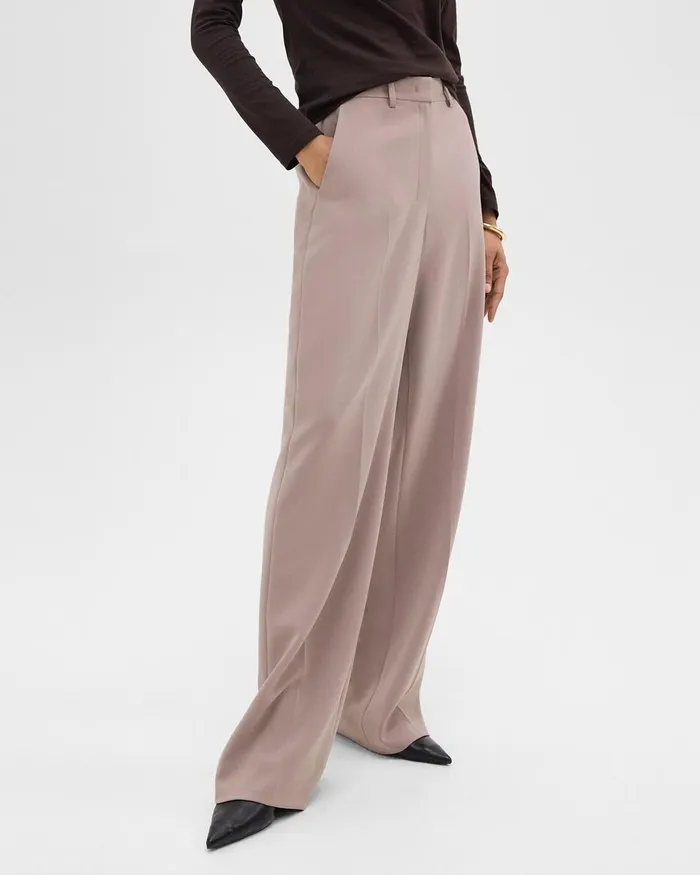 Women Pants Theory Relaxed Straight Pant In Admiral Crepe Cinder