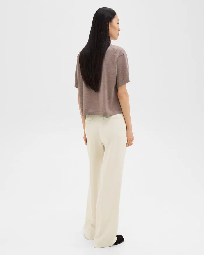 Women Pants Theory Relaxed Straight Pant In Admiral Crepe Rice