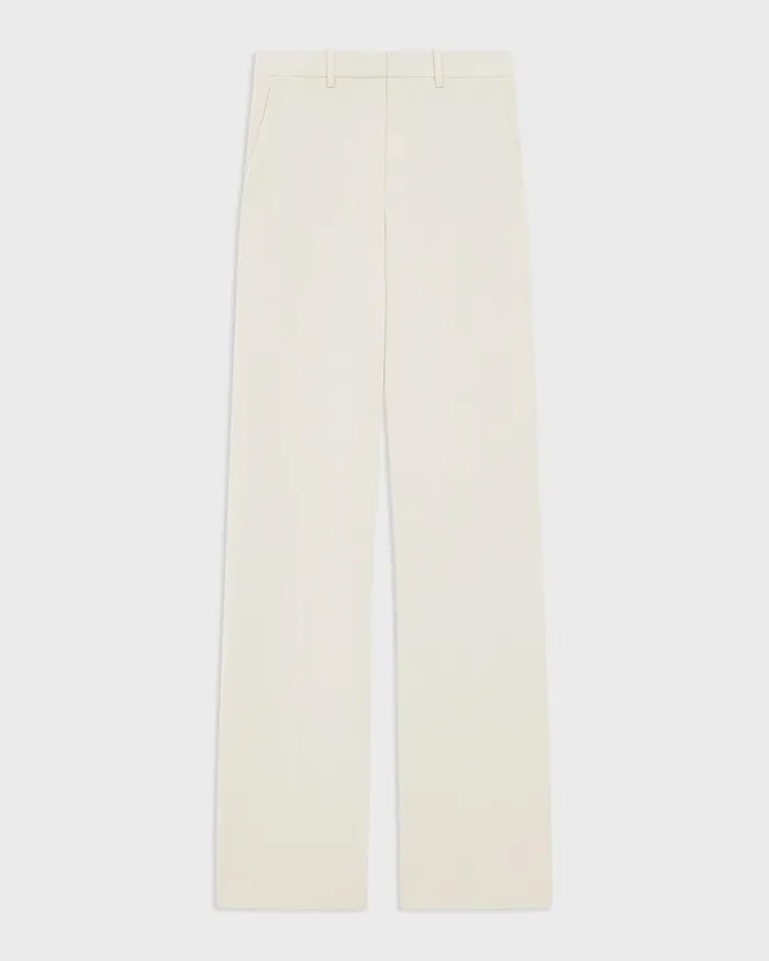 Women Pants Theory Relaxed Straight Pant In Admiral Crepe Rice
