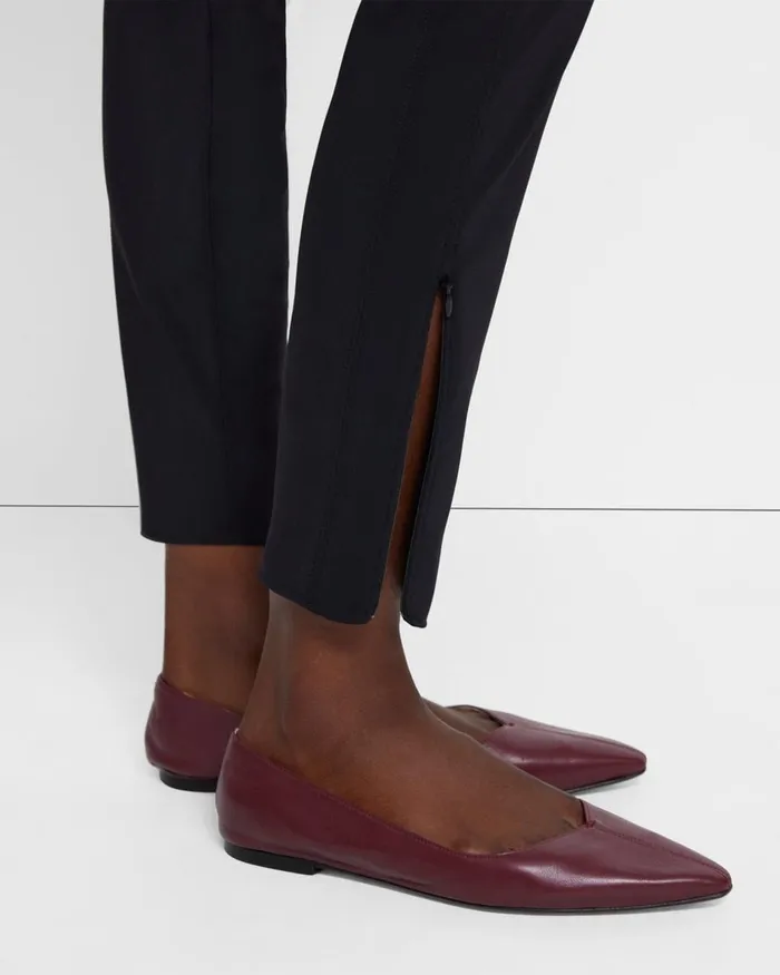 Women Pants Theory Seamed Slit Legging In Precision Ponte Black
