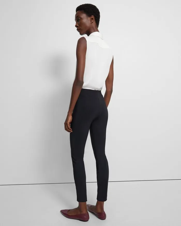 Women Pants Theory Seamed Slit Legging In Precision Ponte Black
