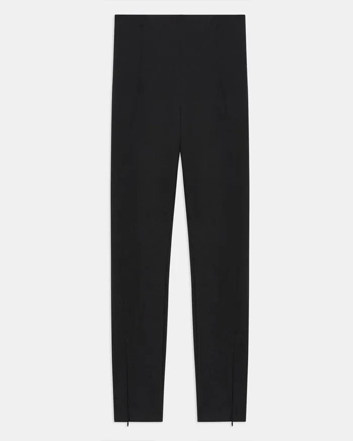 Women Pants Theory Seamed Slit Legging In Precision Ponte Black