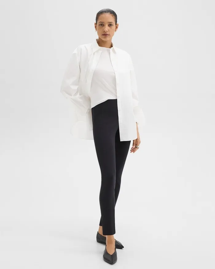 Women Pants Theory Skinny Legging In Scuba Black