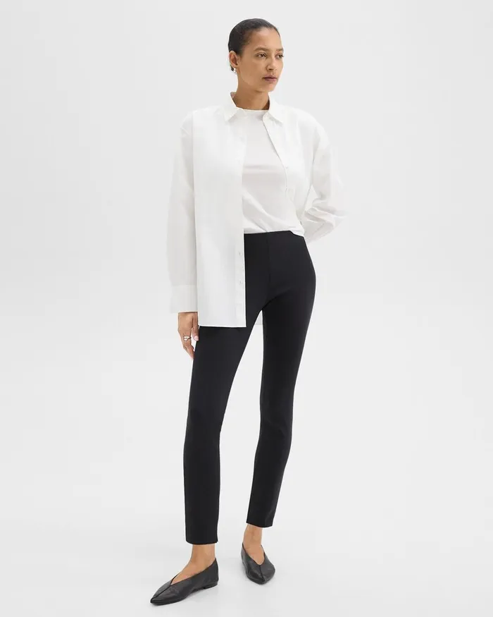 Women Pants Theory Skinny Legging In Scuba Black