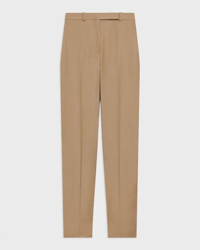 Women Pants Theory Tapered HighWaist Pant In Sleek Flannel New Camel