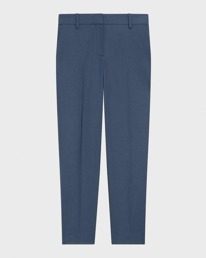 Women Pants Theory Treeca Full Length Pant In Good Wool Ash Blue