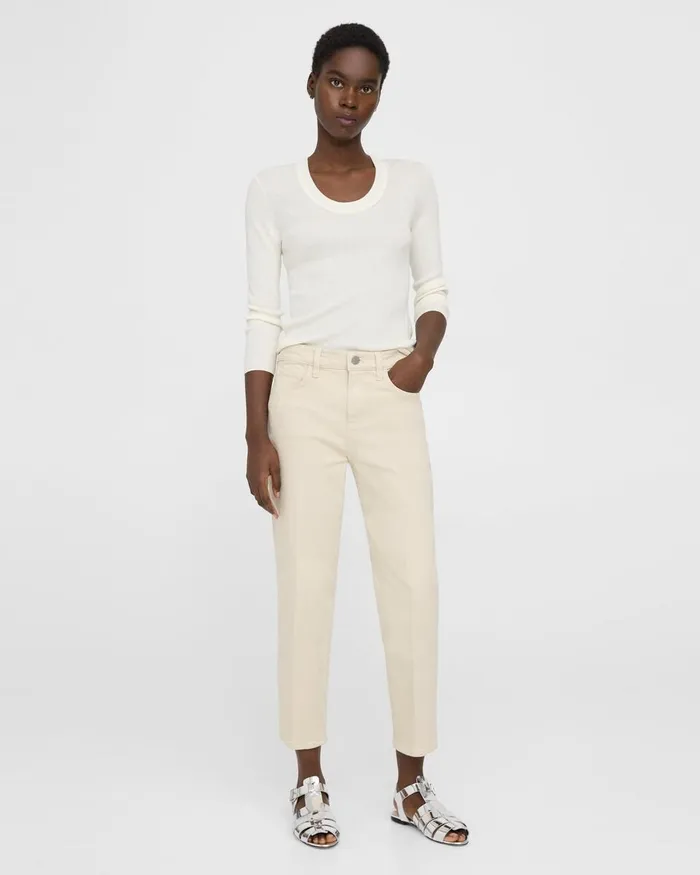 Women Pants Theory Treeca Jean In Stretch Denim Sand