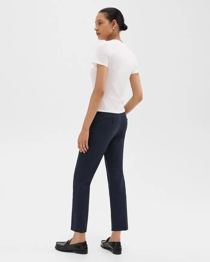 Women Pants Theory Treeca Pant In Good Wool Nocturne Navy