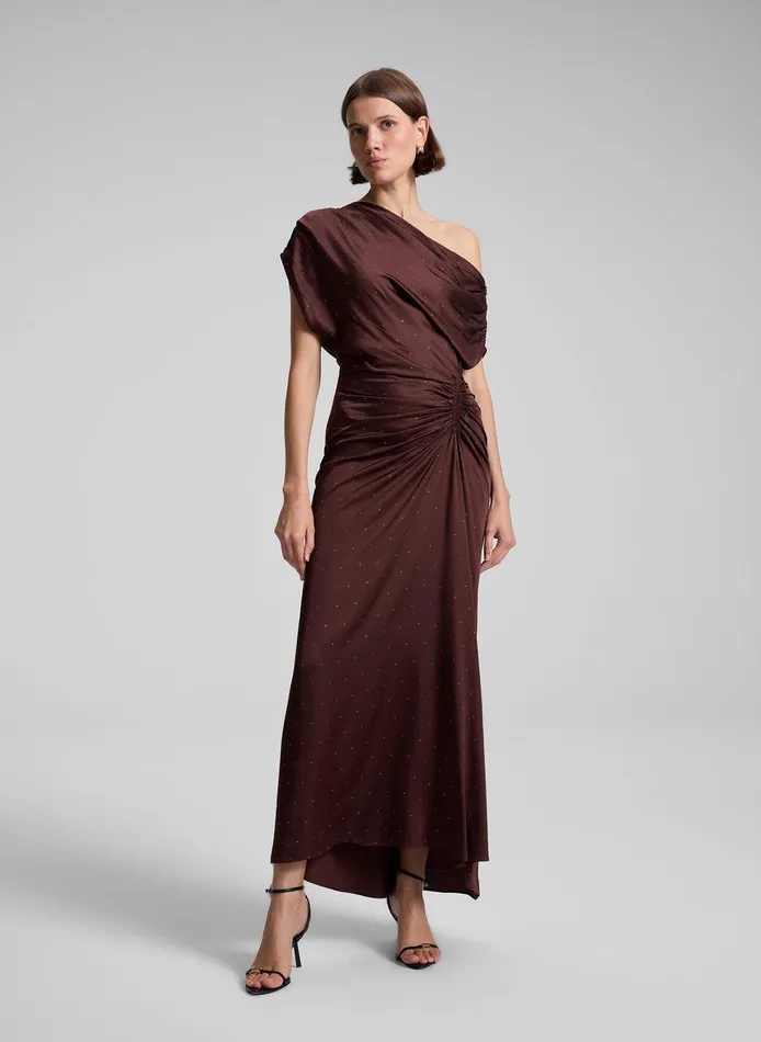 Women Penny Embellished Satin Maxi Dress Ganache ALC Dresses
