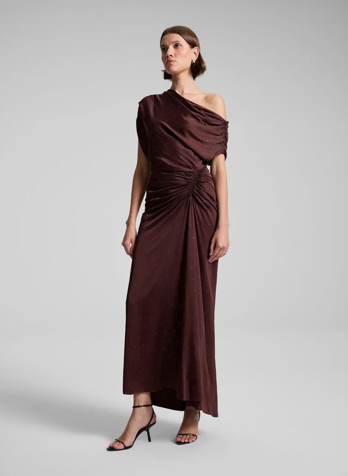 Women Penny Embellished Satin Maxi Dress Ganache ALC Dresses