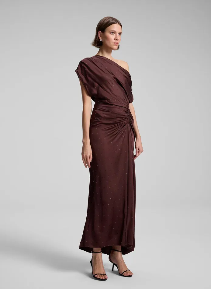 Women Penny Embellished Satin Maxi Dress Ganache ALC Dresses