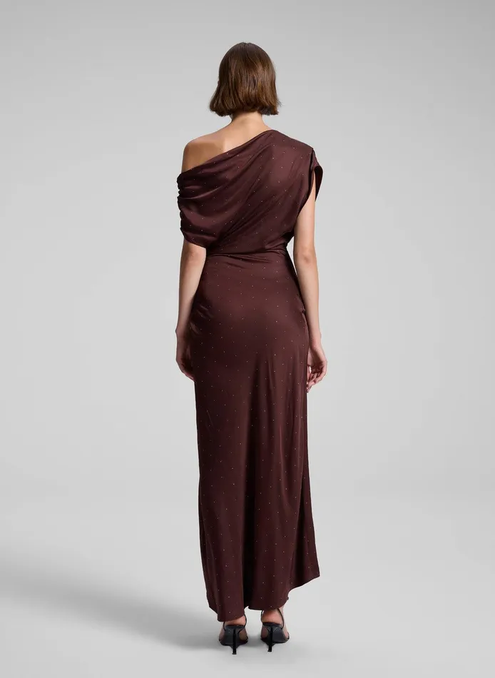 Women Penny Embellished Satin Maxi Dress Ganache ALC Dresses