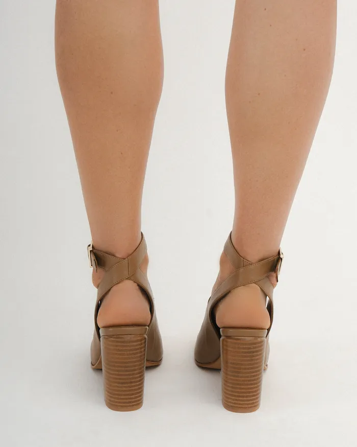 Women Penny high sandals tan leather HIGH SANDALS jomercer
