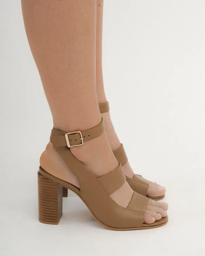 Women Penny high sandals tan leather HIGH SANDALS jomercer