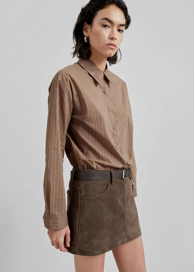 Women Peoria Faux Suede Mini Skirt 8211 Brown The Frankie Shop Bottoms