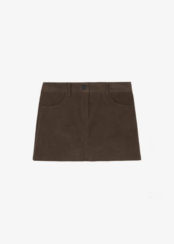 Women Peoria Faux Suede Mini Skirt 8211 Brown The Frankie Shop Bottoms