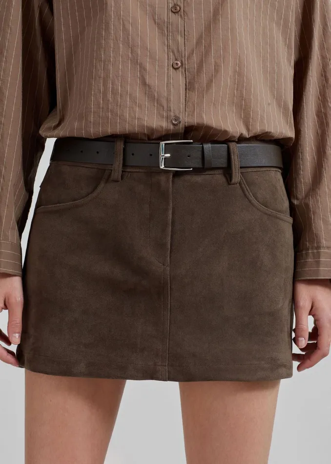 Women Peoria Faux Suede Mini Skirt 8211 Brown The Frankie Shop Bottoms