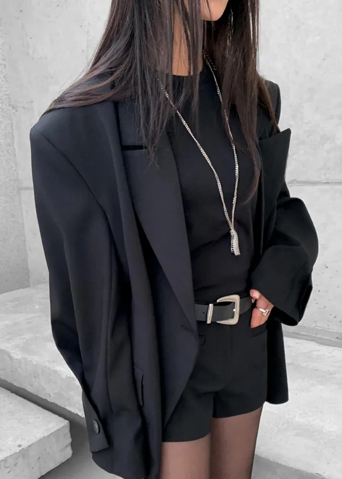 Women Pia Boxy Blazer 8211 Black The Frankie Shop Outerwear