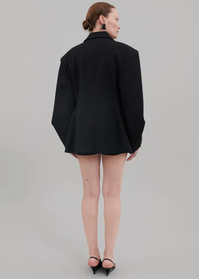 Women Pia Boxy Blazer 8211 Black The Frankie Shop Outerwear