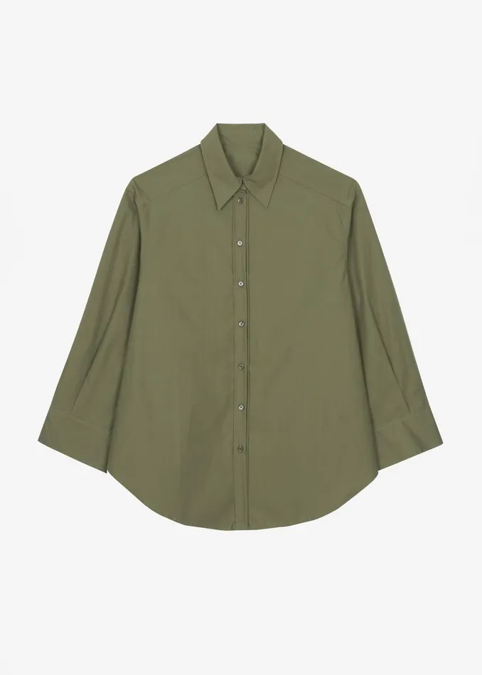 Women Prato Button Up Shirt 8211 Khaki The Frankie Shop Tops