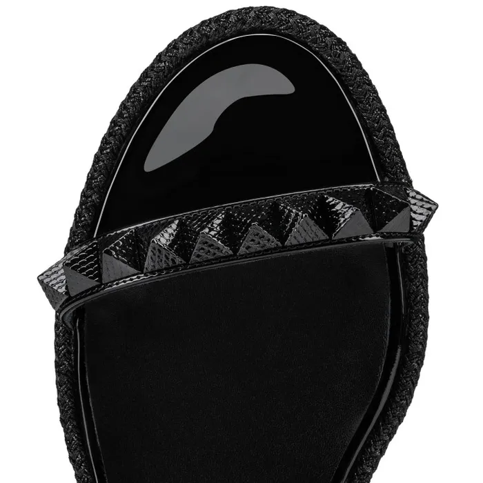 Women Pyraclou 60 Mm Espadrilles 8211 Patent Calf Leather 8211 Black Christian Louboutin Platforms