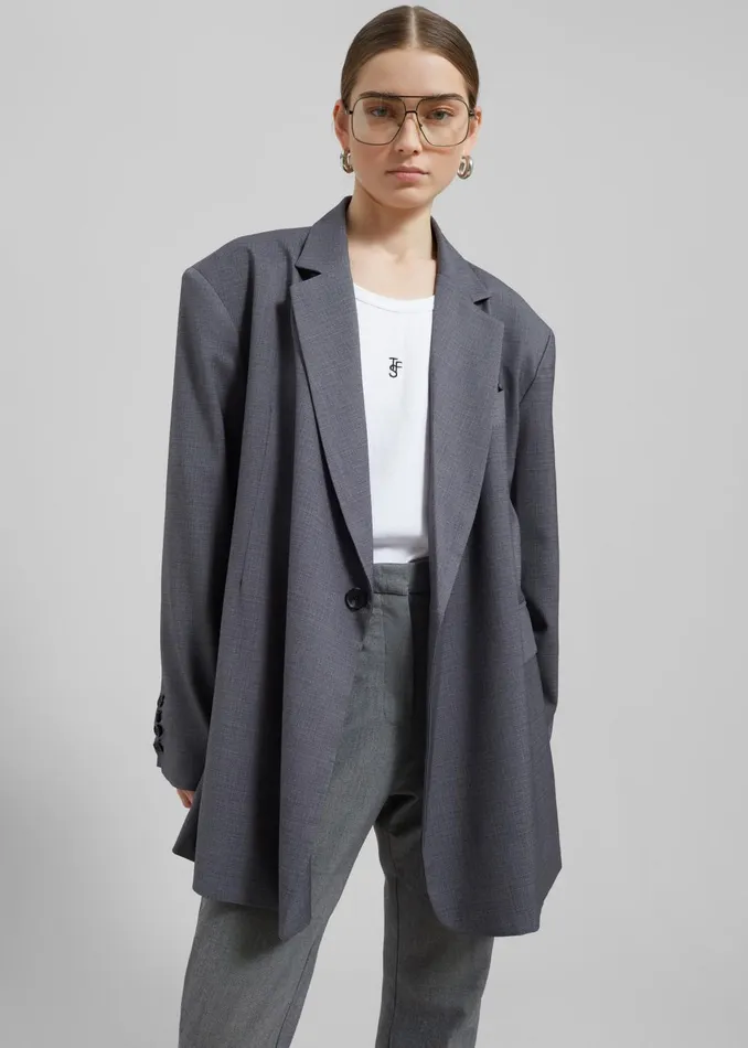 Women Quincy Blazer 8211 Grey The Frankie Shop Outerwear