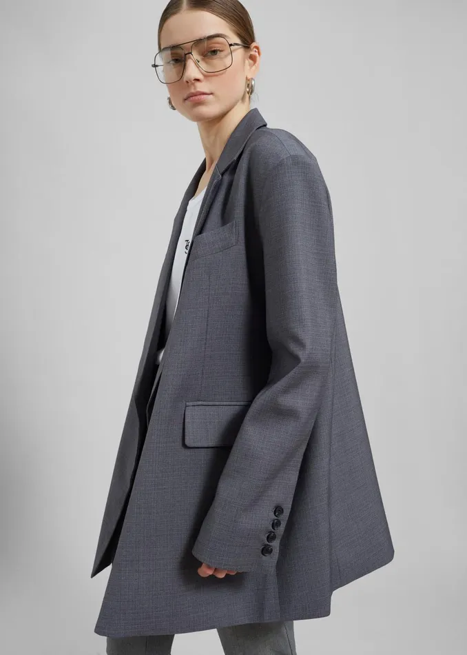 Women Quincy Blazer 8211 Grey The Frankie Shop Outerwear
