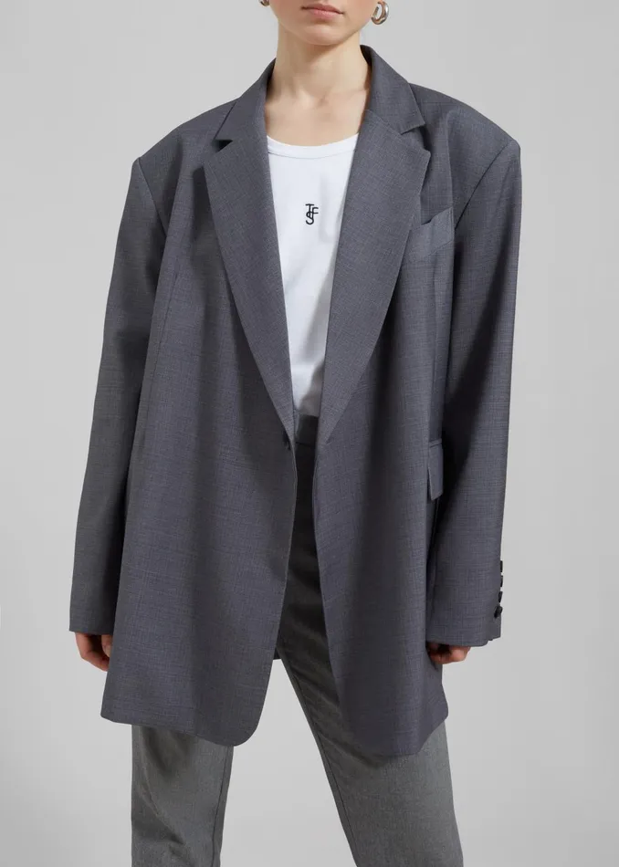 Women Quincy Blazer 8211 Grey The Frankie Shop Outerwear
